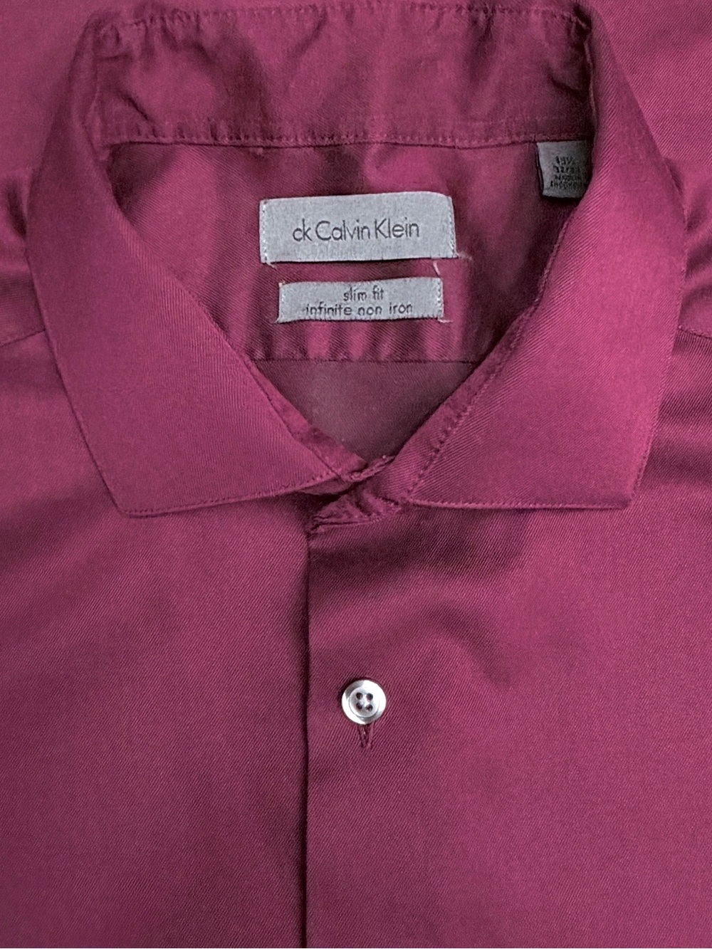 Calvin Klein Men's Slim Fit Burgundy Dress Shirt